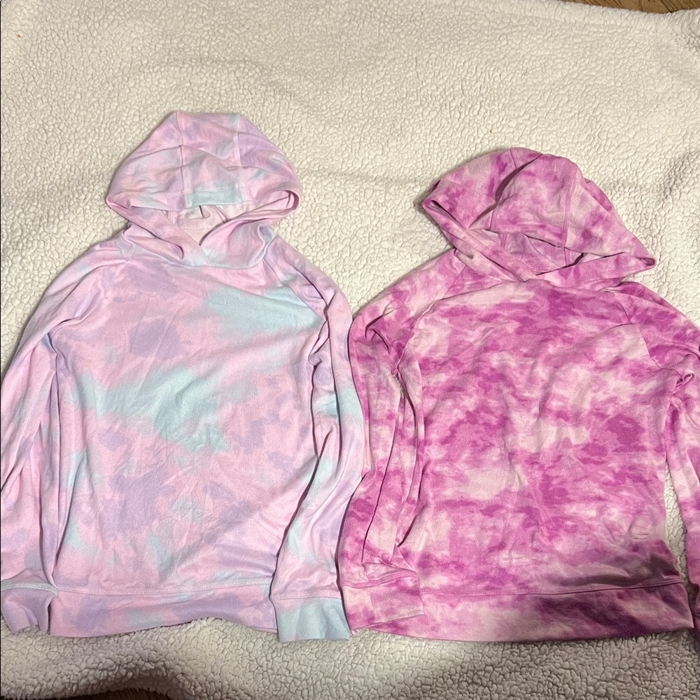 Tie-Dye Hoodies - Light Pink and Lavender Blue